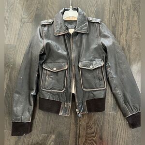 Bod & Christenson Leather Aviator bomber jacket sz 2